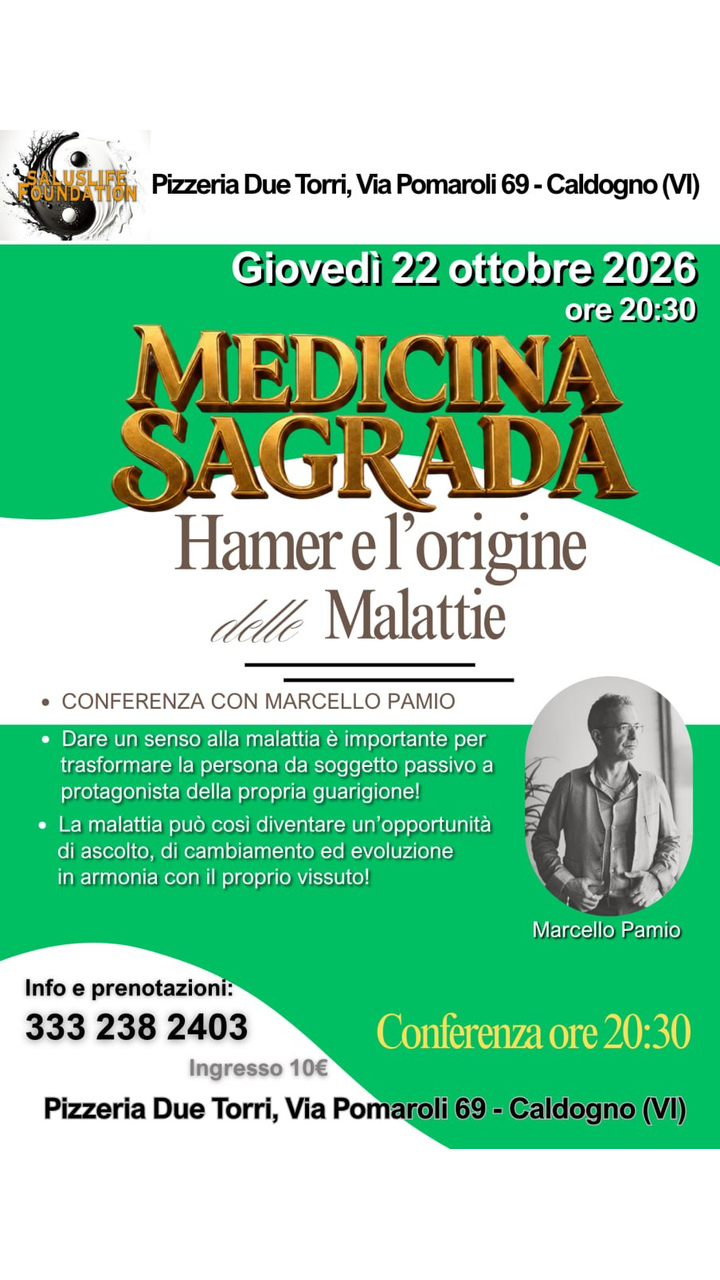 Locandina Medicina Sagrada - Hamer e l'origine delle malattie
